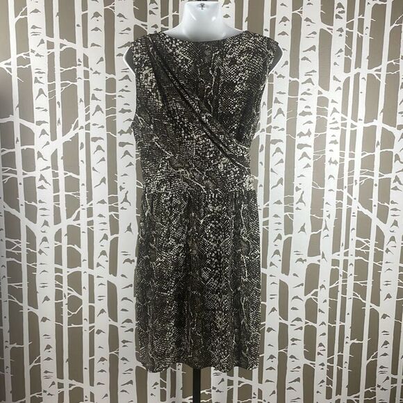 Calvin Klein Olive Green Snake Print Dress 10 - Picture 4 of 13